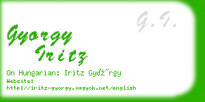 gyorgy iritz business card